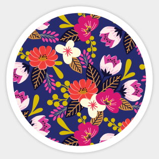 Vibrant boho bouquet flower pattern Sticker